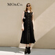 MO&Co.連衣裙春夏小香風(fēng)雕花銀扣漸變坑條肌理高腰針織黑色摩安珂 黑色 M 165