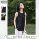對(duì)白法式重工波浪盤繡背心襯衫女夏2025新款氣質(zhì)優(yōu)雅系帶無(wú)袖小衫 靜謐黑 M