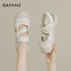 達芙妮（DAPHNE）涼鞋女包頭鏤空羅馬涼鞋2025夏季新款時尚舒適百搭增高運動沙灘鞋 米色 37