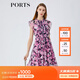 PORTS寶姿女裝春夏新品時(shí)尚碎花圓領(lǐng)短袖連衣裙LM8D240MPP109 丈青印花 M (6)