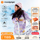 moodytiger兒童羽絨服保暖拒水冬季女童中長(zhǎng)款羽絨服防寒印花連帽男童鴨絨服 空境紫 165 cm
