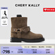 CHERY KALLY【沙漠廢土】輕奢棕色騎士靴女2025新款短靴復(fù)古西部牛仔靴 CHERY&KALLY 咖啡色 37
