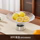 青蘋果輕奢風(fēng)玻璃水果盤客廳家用茶幾2025新款托盤高端大氣糖果零食擺件 透明樹葉果盤【玻璃底座】