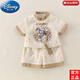 迪士尼（Disney）男童漢服兩件套裝夏裝2025新款嬰兒國風唐裝中式寶寶周歲抓周夏季 咖色 90 尺碼1~2歲【 80-90cm】