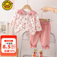 G.DUCKKIDS童裝女童春裝套裝2024新款春秋季兒童衣服一歲寶寶可愛(ài)卡通兩件套 小白兔粉色 80 【建議9-12個(gè)月】