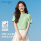 真維斯（JEANSWEST）淺綠色純棉短袖女2025夏季新款小清新設計女生正肩半袖t恤衫上衣