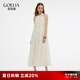 歌莉婭掛脖連衣裙女夏2025新款漂亮薄紗度假仙女風(fēng)裙子1CDR4K62A 07W米色 XS