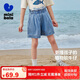 迷你巴拉女童短褲夏季寶寶花苞褲柔軟牛仔輕薄透氣褲子