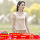 煙花燙設(shè)計感小眾女士套頭t恤2025新款簡約氣質(zhì)百搭短袖小上衣ZG 懵懂 裸粉色 L