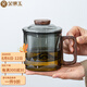 金鑲玉玻璃泡茶杯帶過(guò)濾茶水分離杯子辦公室家用綠茶杯男士個(gè)人用水杯 白云觀山玻璃分離杯