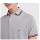 Tommy Hilfiger美國Tommy Hilfiger湯米男士美式POLO衫翻領(lǐng)短袖清倉 淺灰色帶邊 常規 L 170-185cm/75-85kg