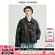 VEGA CHANG2025年冬新款啞光皮美拉德羽絨服女冬小個(gè)子外套ins 黑色 M