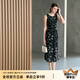 顏域黑色碎花無袖夏季連衣裙女2025新款高級感女式氣質(zhì)背心長裙子 黑花 L