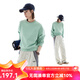雲(yún)上生活【輕氧衛(wèi)衣】雙面肌理波浪短款插肩袖長袖2025秋季上衣女V0249 石青綠 XL （建議130-145斤左右）