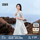 森馬連衣裙女溫柔氣質(zhì)白月光24夏季法式方領(lǐng)收腰中長(zhǎng)裙清新 藍(lán)色調(diào)00388 155/80A/S