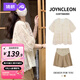 婧麒（JOYNCLEON）孕婦裝2025新款夏裝孕期時(shí)尚高級(jí)吊帶襯衫上衣短褲孕婦套裝夏 杏色襯衫+卡其短褲【套裝】送吊 L