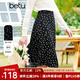 百圖betu女裝春夏新款半身裙顯瘦微魚(yú)尾印花半身裙女2302T57 黑色 L