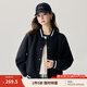 茵曼（INMAN）時尚撞色學(xué)院風(fēng)棒球服女2025春秋季百搭復(fù)古寬松休閑外套 寶藍色 L