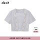 DZZIT地素短袖小上衣春夏夏新款時尚休閑風(fēng)設(shè)計感女3H2D3092T 深藍色 M