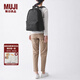 無印良品（MUJI） 帶PC收納袋雙肩包背包女旅行包書包電腦包女包通勤包大容量 黑色4A 長43*寬32*高14cm