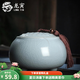 龍寅茶葉罐茶具陶瓷家用汝窯茶罐密封儲(chǔ)物大容量醒茶罐茶具配件 一鷺蓮升茶葉罐550ml1個(gè)