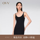 OVV2024春夏新款女裝絲棉混紡基礎(chǔ)舒適休閑無袖針織背心 黑色（凈色）04 L