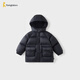 童泰（TONGTAI）寶寶羽絨服冬季衣服兒童中長(cháng)款連帽三防外套鴨絨上衣黑色100cm