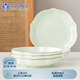 蘇氏陶瓷（SUSHI CERAMICS）浮雕青瓷描金小草梅花盤飯菜盤8英寸4個(gè)裝
