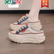 卡帝樂鱷魚（CARTELO）半拖鞋女2025新款夏季百搭網(wǎng)面透氣網(wǎng)鞋薄款厚底網(wǎng)紅半托小白女鞋 藍(lán)色 36