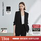 朗姿職業(yè)正裝黑色氣質(zhì)西服外套女裝夏季新款商務(wù)西裝 黑色 L
