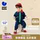 Mini Balabala迷你巴拉男童女童長袖套裝寶寶休閑嬰兒衣服套裝學(xué)院兩件套 深藍(lán)80877 100