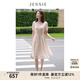 JESSIE【博主同款x花至】法式優(yōu)雅碎花連衣裙女夏季茶歇裙顯瘦裙子 杏色1 M