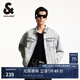 杰克·瓊斯（JACK&JONES）男裝25年淺色牛仔外套男潮流寬松短款牛仔夾克100%純棉春秋外套 牛仔藍(lán)C42 常規(guī) 牛仔藍(lán)C42 L