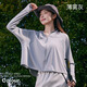 貓人夏季短款防曬衣女防紫外線斗篷款UPF50+防曬服戶外運動風衣薄外套 HS6015 薄霧灰 均碼