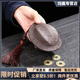 六爻卜卦工具紫砂烏龜文玩龜殼把件茶寵手玩件男士隨身龜甲富甲天 富甲天下+流蘇+銅錢