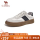 駱駝（CAMEL）牛皮復(fù)古德訓(xùn)鞋撞色百搭休閑運動板鞋子男 G15S201118 米白/黑 41