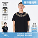 BOY LONDON春男女同款短袖仿?tīng)C金環(huán)形印花老鷹潮牌T恤N01903 黑色 XL