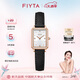飛亞達(dá)（FIYTA）女士手表傾城系列小方表 白盤黑皮帶時(shí)尚 十大禮物送女友
