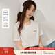 茵曼（INMAN）全棉百搭寬松短袖T恤女2025夏季繡花舒適簡(jiǎn)約休閑套頭上衣 米白色 M