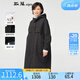 斯琴冬季女黑色純棉連帽單排扣寬松休閑長款厚款棉服外套 BADS02902 黑色 M