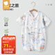 貝肽斯嬰兒衣服夏季竹棉連體衣新生兒薄款紗布哈衣兒童連體衣 龍寶之旅 90cm