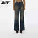JNBY/江南布衣秋冬喇叭牛仔褲女水洗做舊棉質(zhì)自然腰個(gè)性5O0E11280