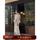 三吉黑花【知鶴】新中式國(guó)風(fēng)夏日漂亮小套裝女夏重工珠片繡半身裙 灰杏背心 S