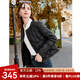 百圖betu女裝秋季新款羽絨服圓領(lǐng)短款小香風(fēng)撞邊羽絨外套2309T02 黑色 M