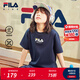 FILA KIDSx原田治聯(lián)名系列兒童短袖T恤2025夏季新款大童涼感上衣 RD寶藍(lán)-ANV 165
