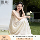 香影無袖背心白色連衣裙女2025夏季新款白月光寬松垂感度假風(fēng)裙子 鷺白 S 155/80A/85-95斤