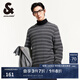 杰克·瓊斯（JACK&JONES）男裝秋冬男士毛衣肌理感條紋織花基礎(chǔ)套頭長袖針織衫寬松打底衫男 鍛鋼灰E39 鍛鋼灰E39 M 175