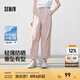 森馬【防曬UPF50+】休閑褲女涼感闊腿褲25夏季一褲兩穿褲子 橡皮粉61214【防曬UPF50+】 M