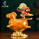 春錦秋鯉卡通馬上封侯黃銅擺件家居玄關(guān)客廳酒柜電視柜創(chuàng)意裝飾品 YTJ8寸大號黃銅紫銅色馬上封侯