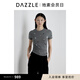DAZZLE 地素短袖T恤2025年夏季新款深灰色博古寶瓶繡花T恤 深灰色 S